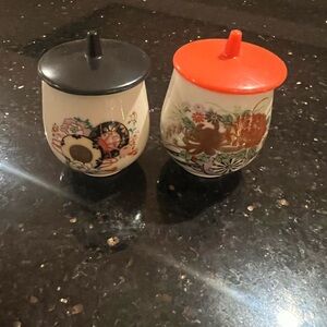 Set of Two Hand painted mini tea cups made in Japan